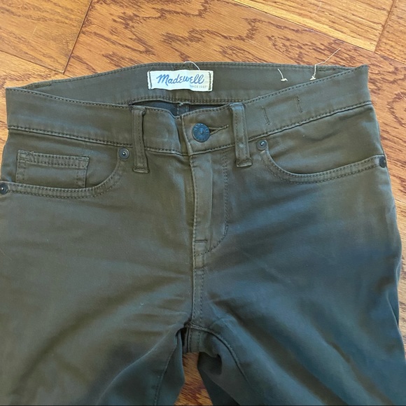 Madewell Skinny Skinny Sateen Jeans 8” rise olive green jeans - Picture 4 of 5